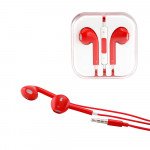 iPhone AUX Style Stereo Earphone Headset with Mic and Volume Control (Red)